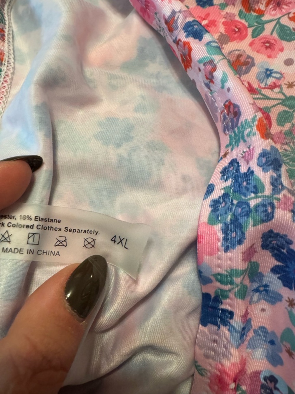Floral Plus Size Pink Smocked Tankini Swim Suit with Top and Bottoms Size 4X - Picture 11 of 11